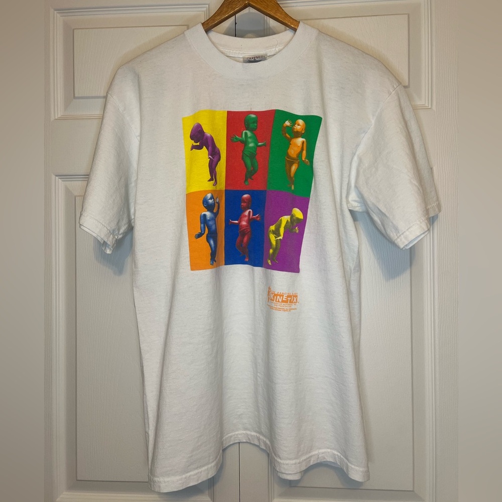 Vintage 1998 Kinetix Dancing Baby Andy Warhol Graphic  T-Shirt Ally McBeal 90s